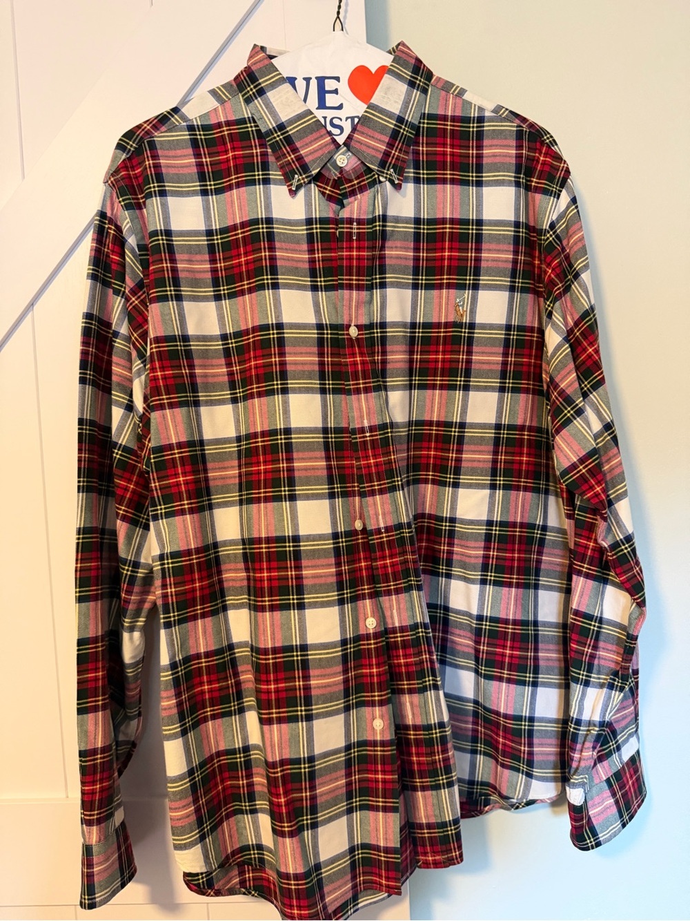 Ralph Lauren Red, White & Navy Plaid Button-Down Shirt